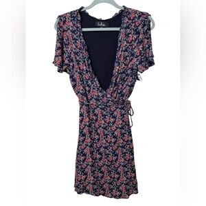 Lulu's Navy and Pink Floral Dress